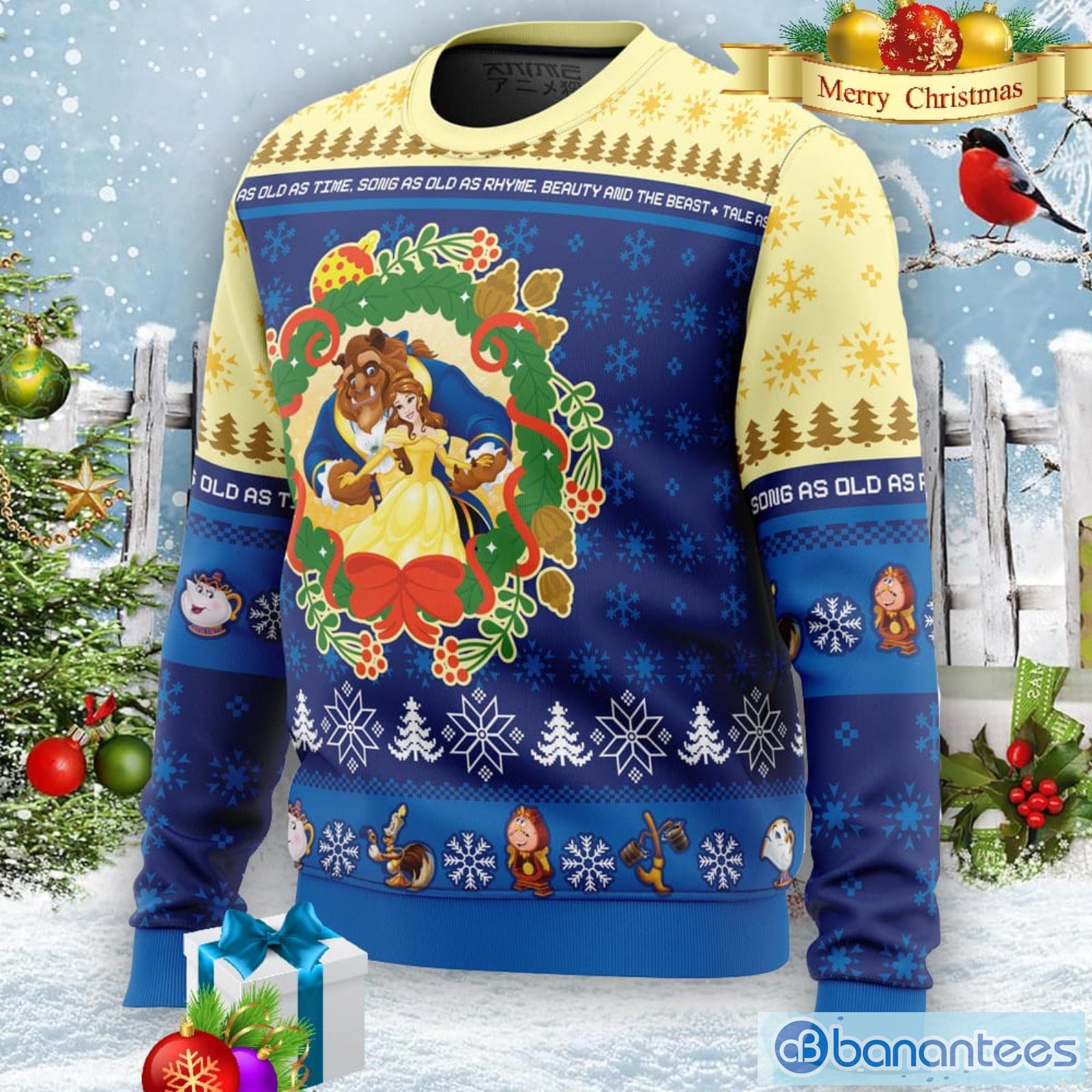 Beauty and the hot sale beast ugly christmas sweater