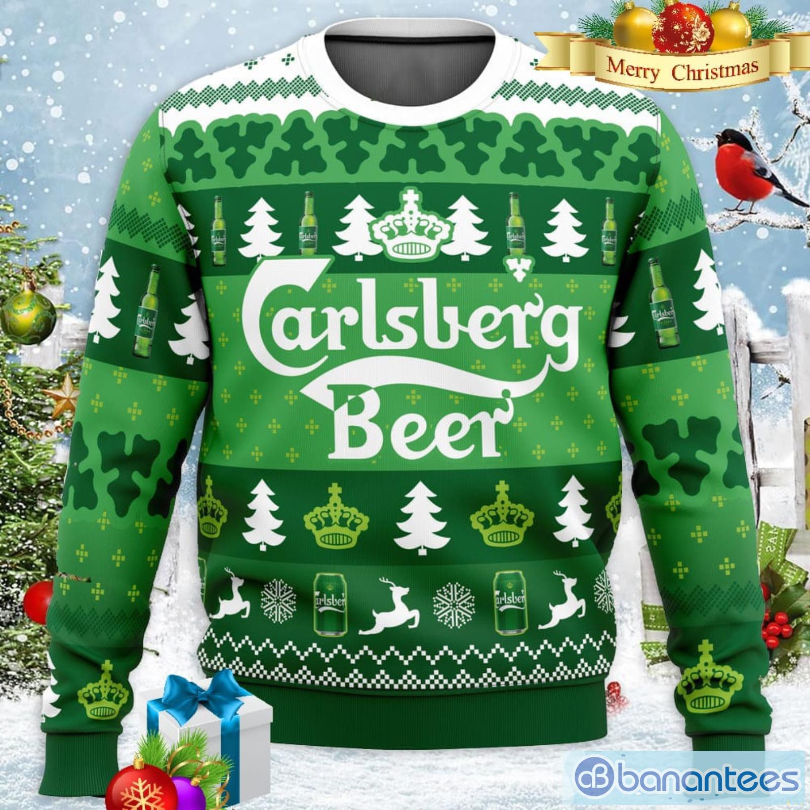 Christmas Drink Carlsberg Beer , Ugly Sweater Party, ugly sweater