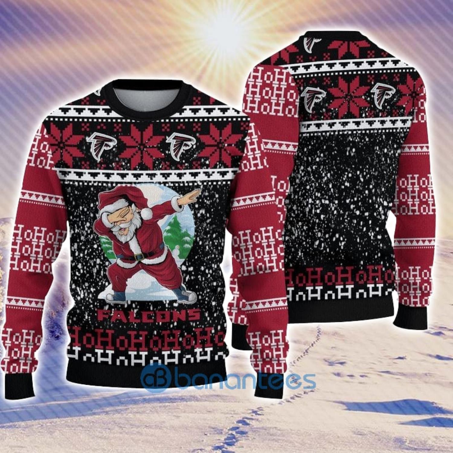 Atlanta Falcons Skull Pattern Ugly Christmas Sweater - Banantees