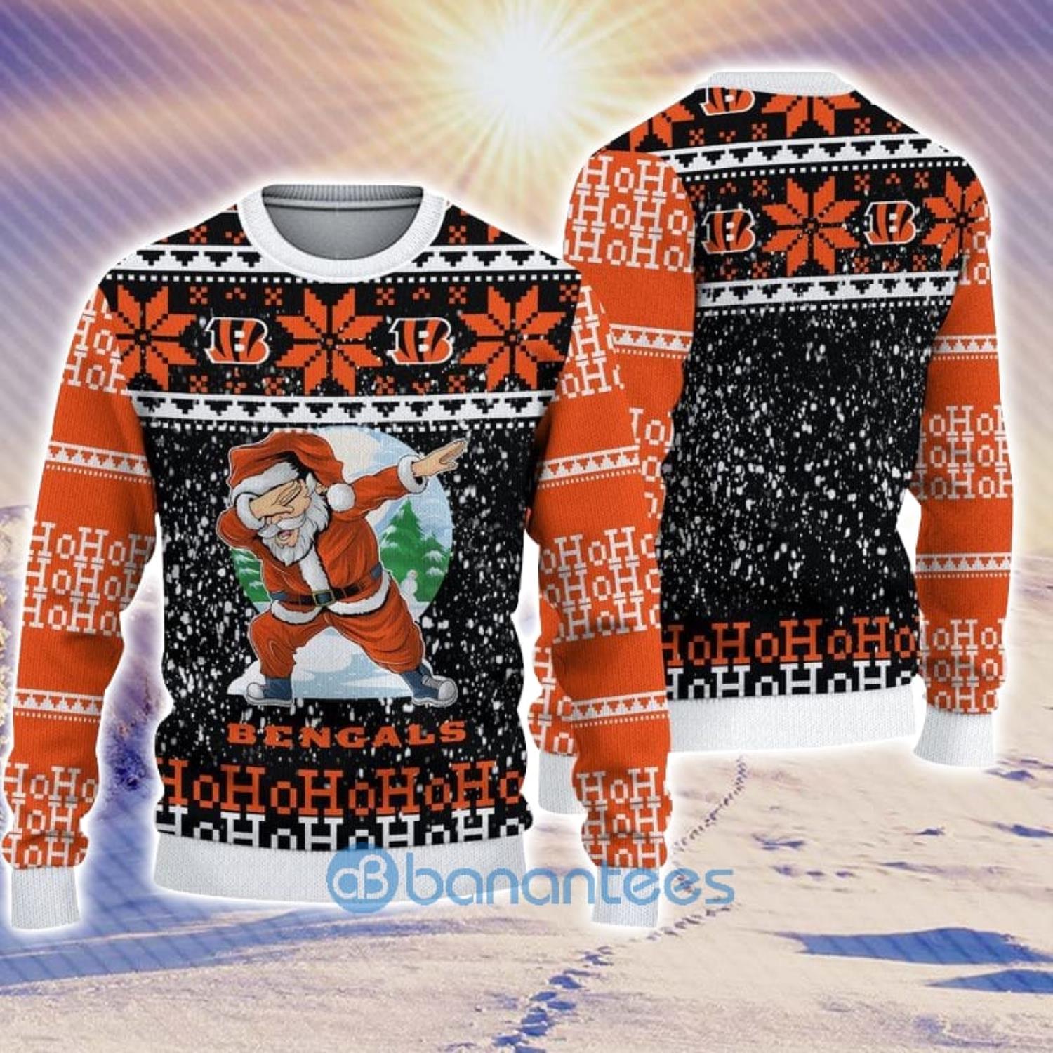 Cincinnati Bengals Santa Claus Snowman Christmas Ugly Sweater - Growkoc