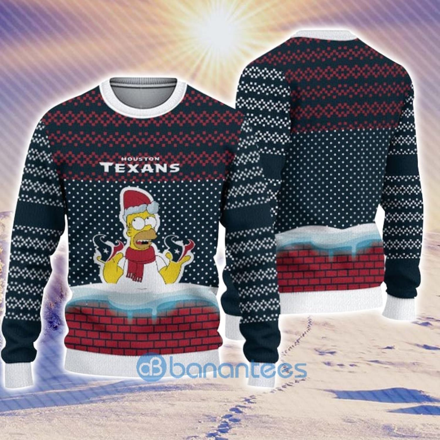 For Fans Houston Texans Christmas Funny DJ Santa Ugly Christmas Sweater Men  And Women Christmas Gift