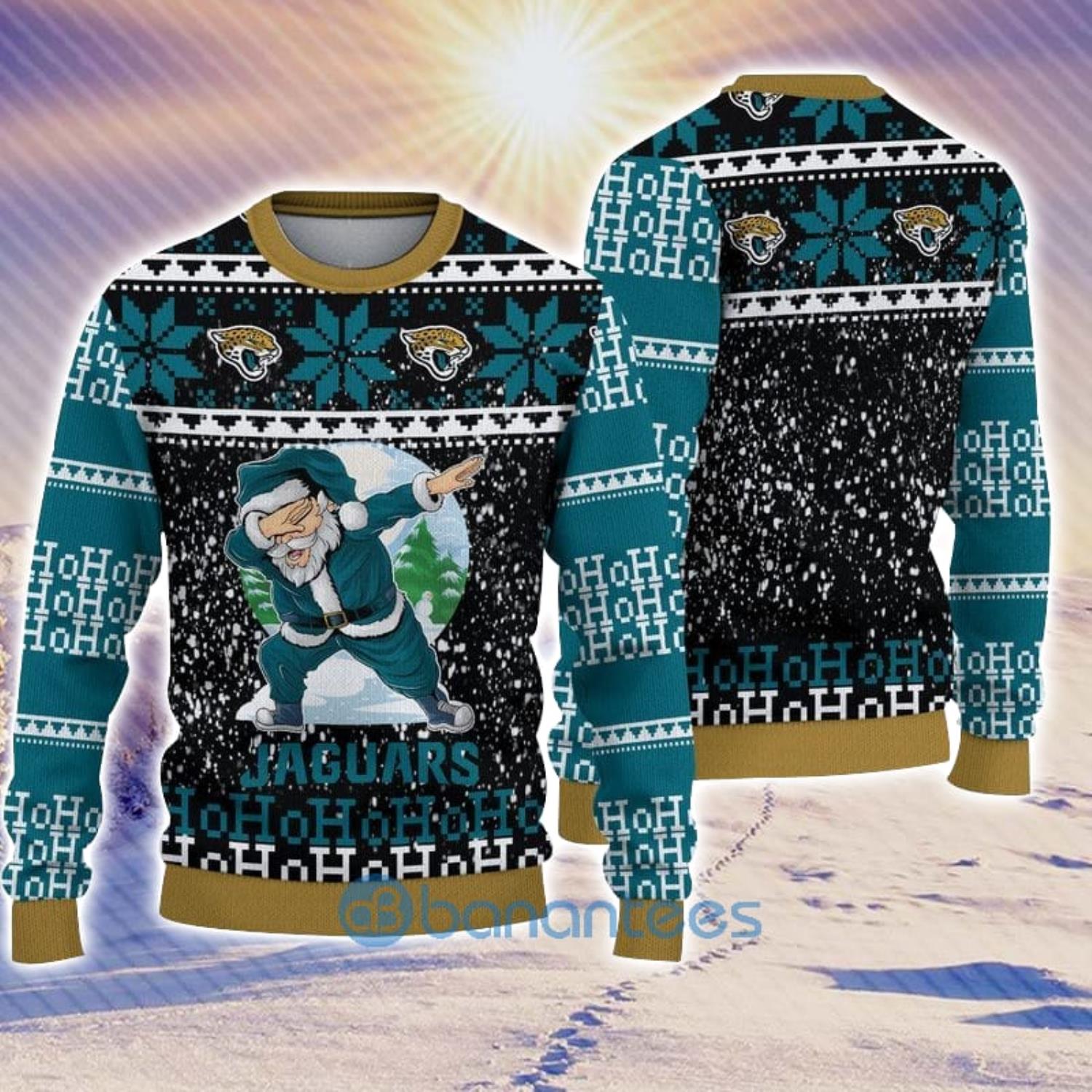 NFL Jacksonville Jaguars Custom Name Number Ugly Christmas Sweater -  Banantees