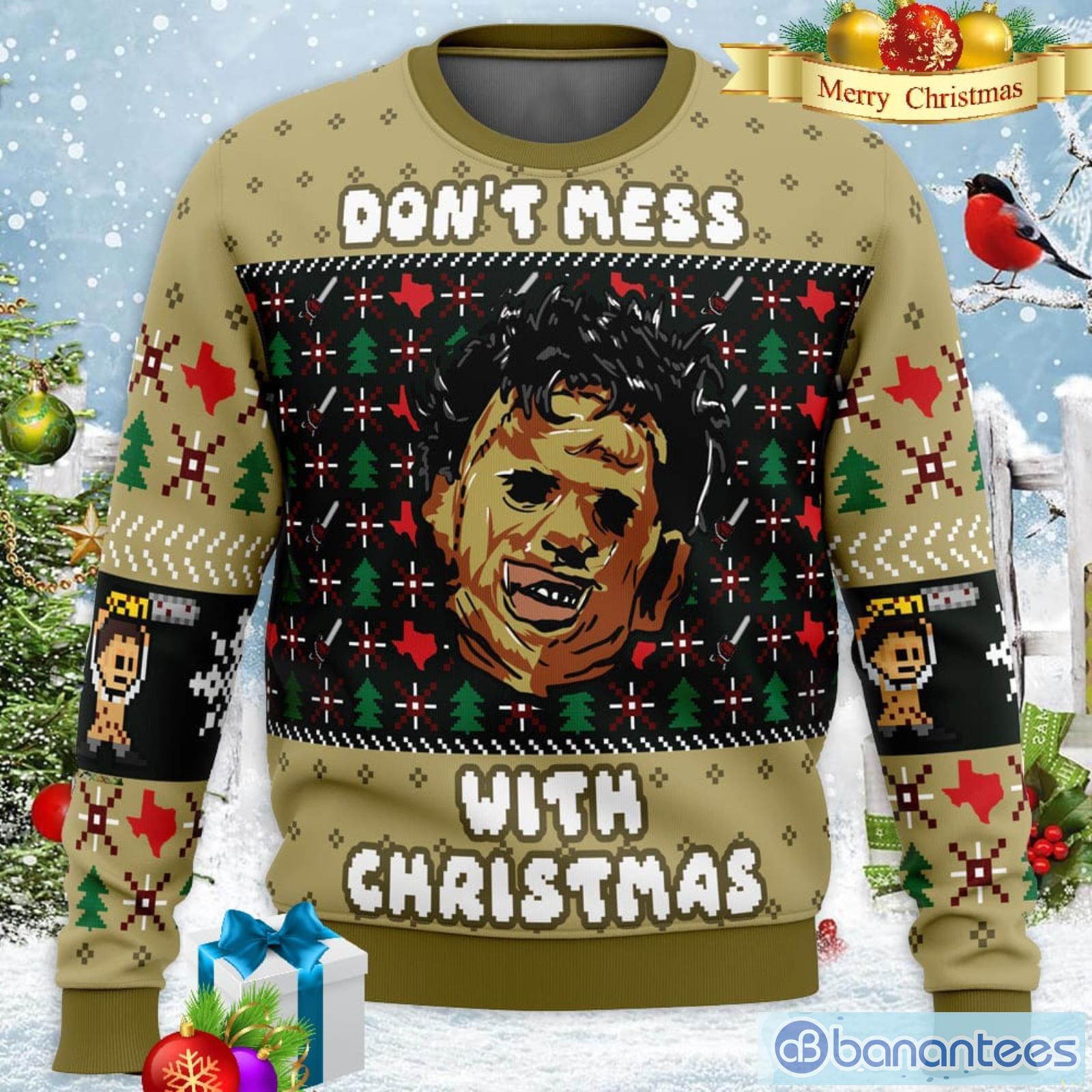 Christmas in Texas Leatherface Xmas Men And Women Christmas Gift 3D Ugly Christmas Sweater Product Photo 1 Christmas in Texas Leatherface Xmas Men And Women Christmas Gift 3D Ugly Christmas Sweater Product Photo 1