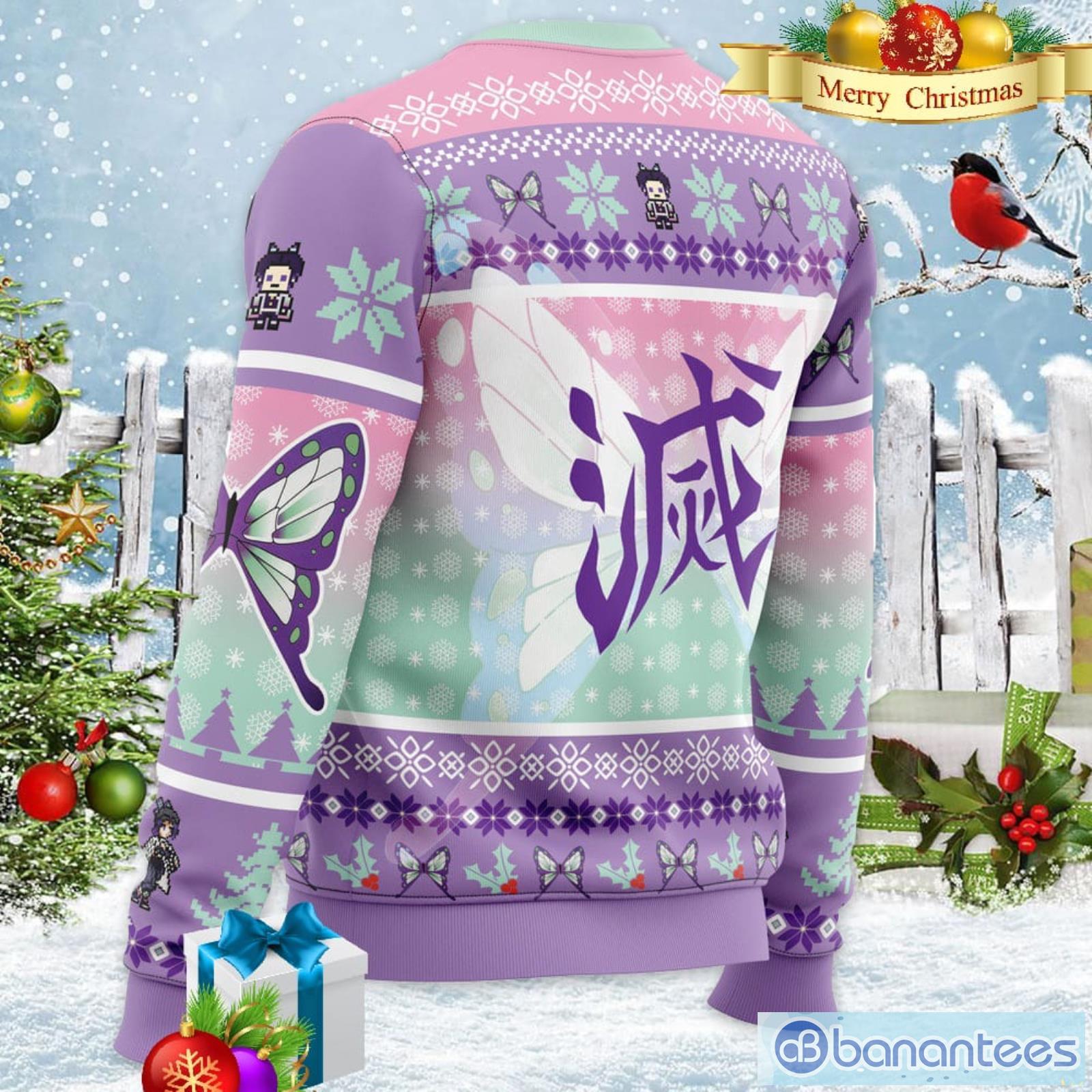 christmas kochou shinobu demon slayer xmas men and women christmas gift 3d ugly christmas sweater 2 image Christmas Kochou Shinobu Demon Slayer Xmas Men And Women Christmas Gift 3D Ugly Christmas Sweater Product Photo 3