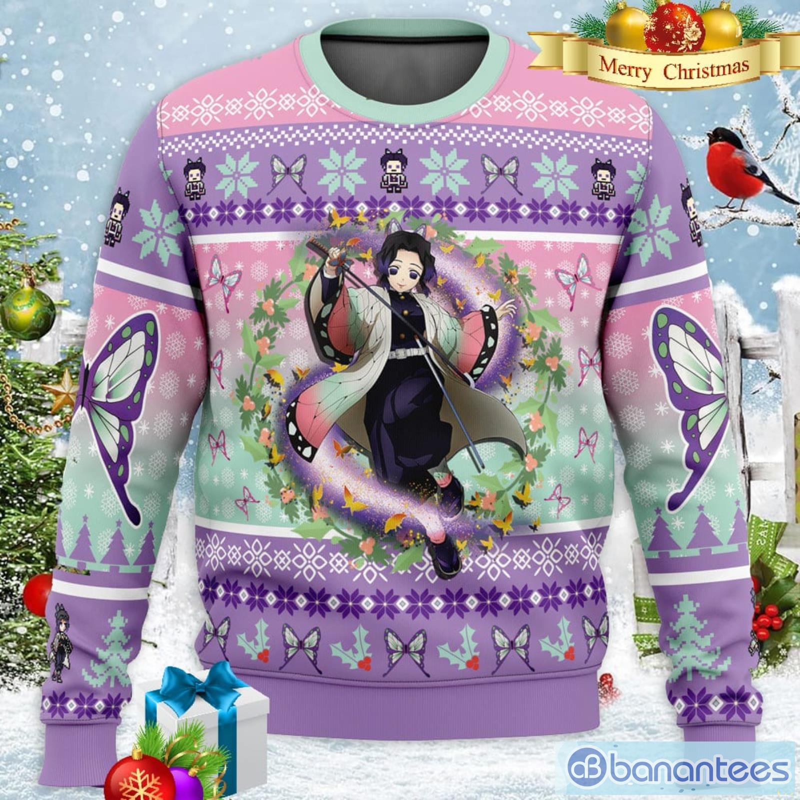 Christmas Kochou Shinobu Demon Slayer Xmas Men And Women Christmas Gift 3D Ugly Christmas Sweater Product Photo 1 Christmas Kochou Shinobu Demon Slayer Xmas Men And Women Christmas Gift 3D Ugly Christmas Sweater Product Photo 1