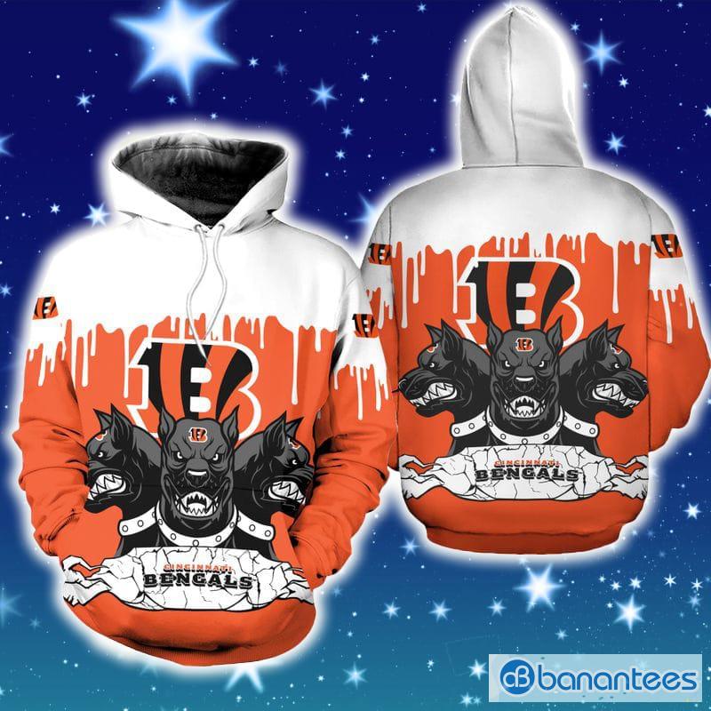 Cincinnati Bengals 3 Heads Cerberus Hoodie Zip Hoodie Christmas Fans All  Over Printed Gift For Men And Women - Banantees