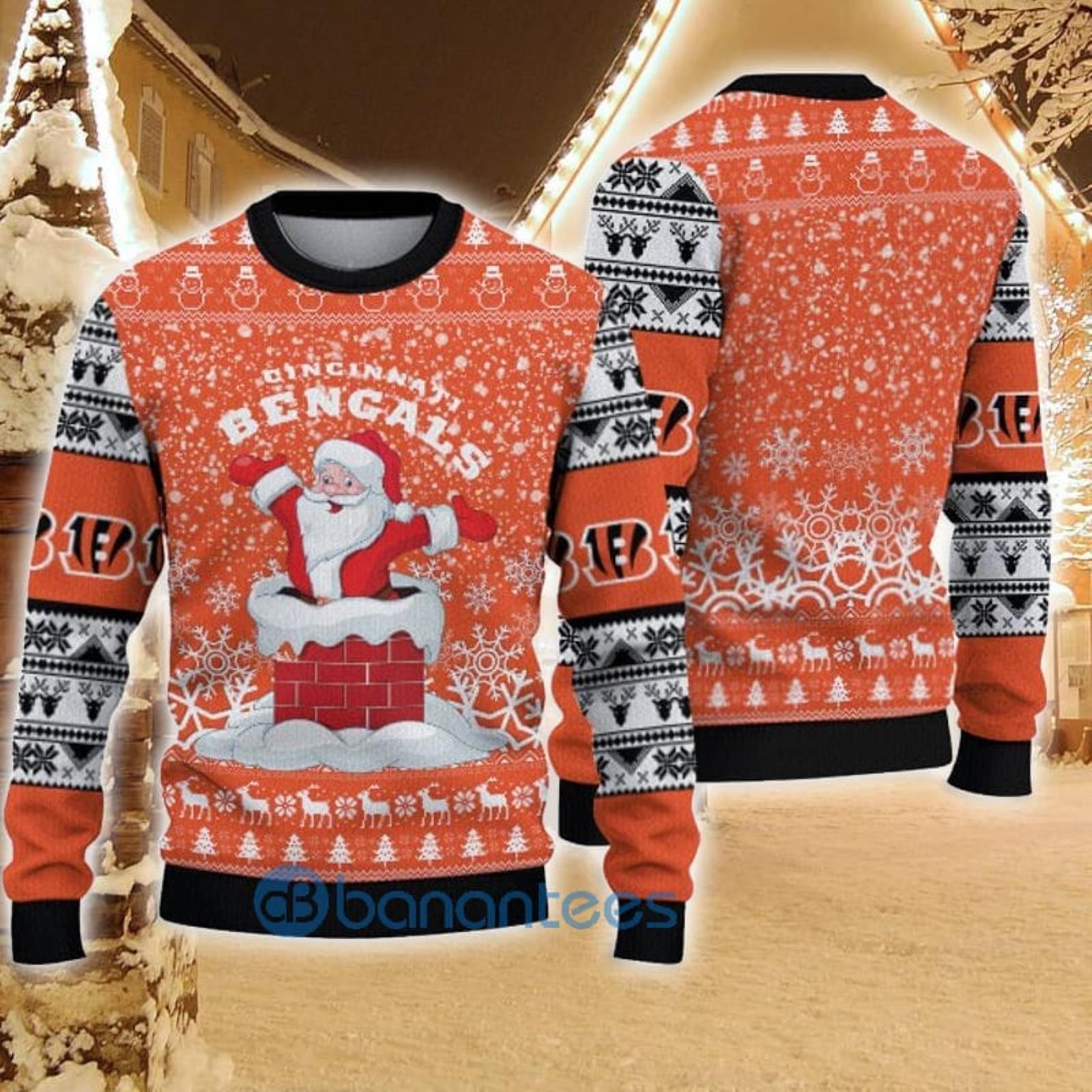 Cincinnati Bengals Christmas Big Reindeer Pattern Christmas Gift 3D Ugly  Christmas Sweater - Banantees