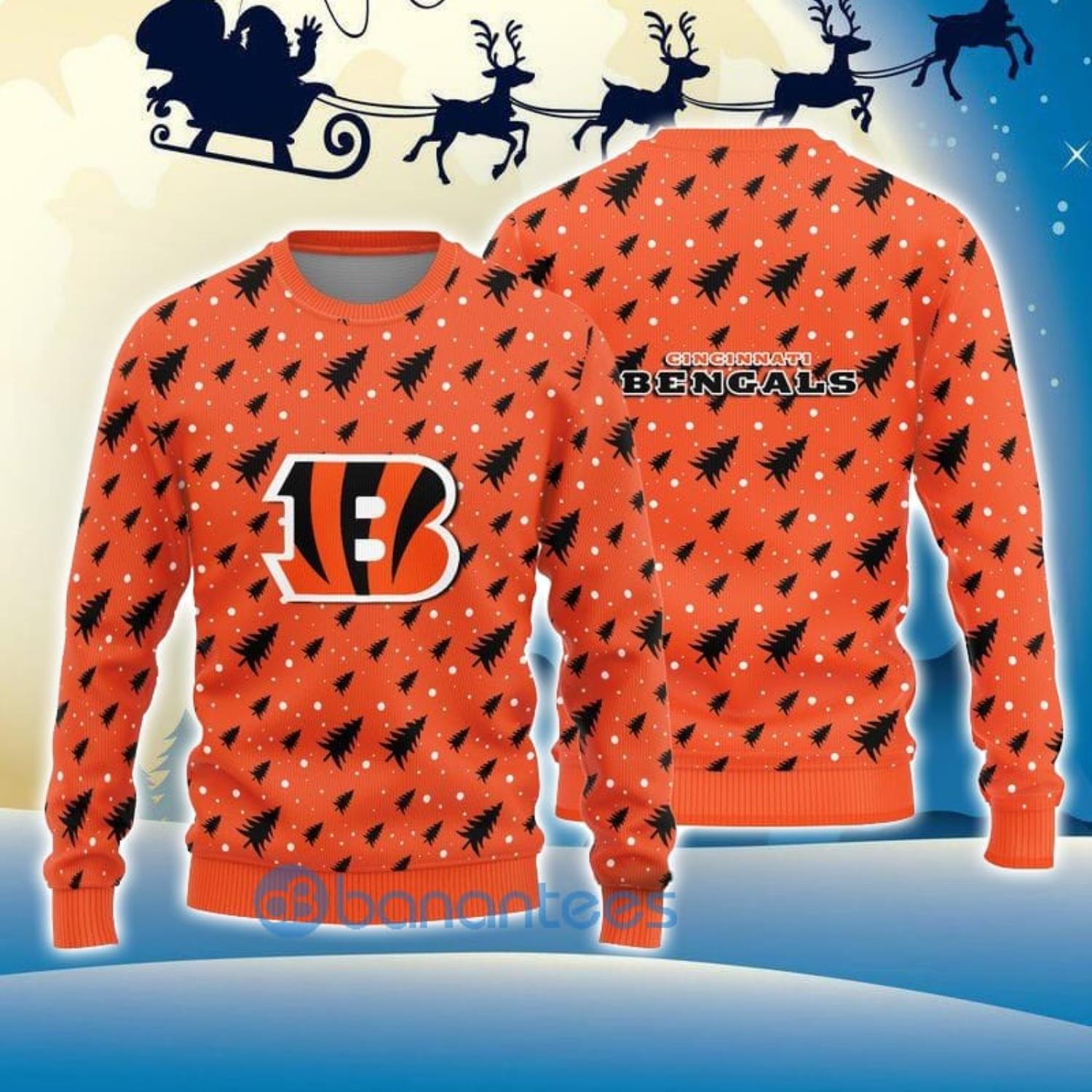 Custom Name Number NFL Cincinnati Bengals playing field Ugly Christmas  Sweater