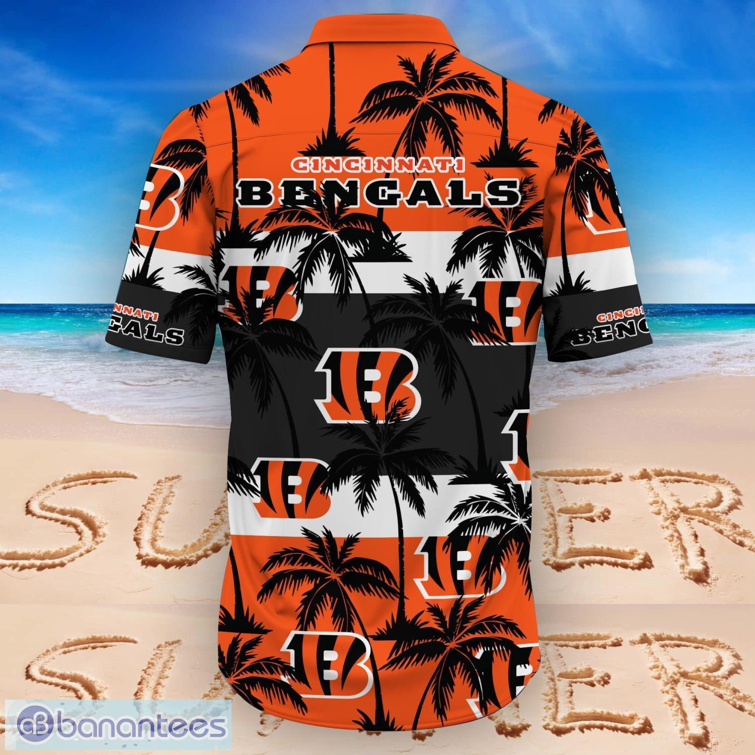 Cincinnati Bengals Logo White Hawaiian Shirt Full Over Print - Banantees