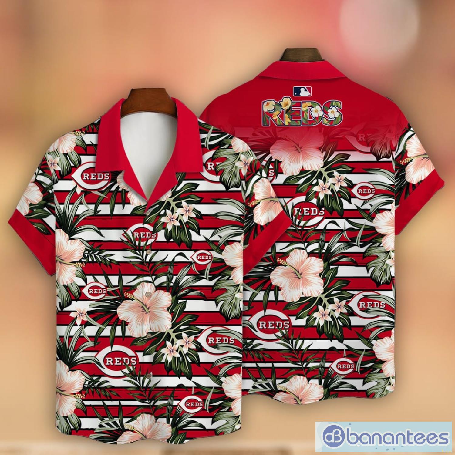 Cincinnati Reds Major League Baseball 2023 AOP Tropical Flower Hawaiian Shirt New Trend For Fans Product Photo 1