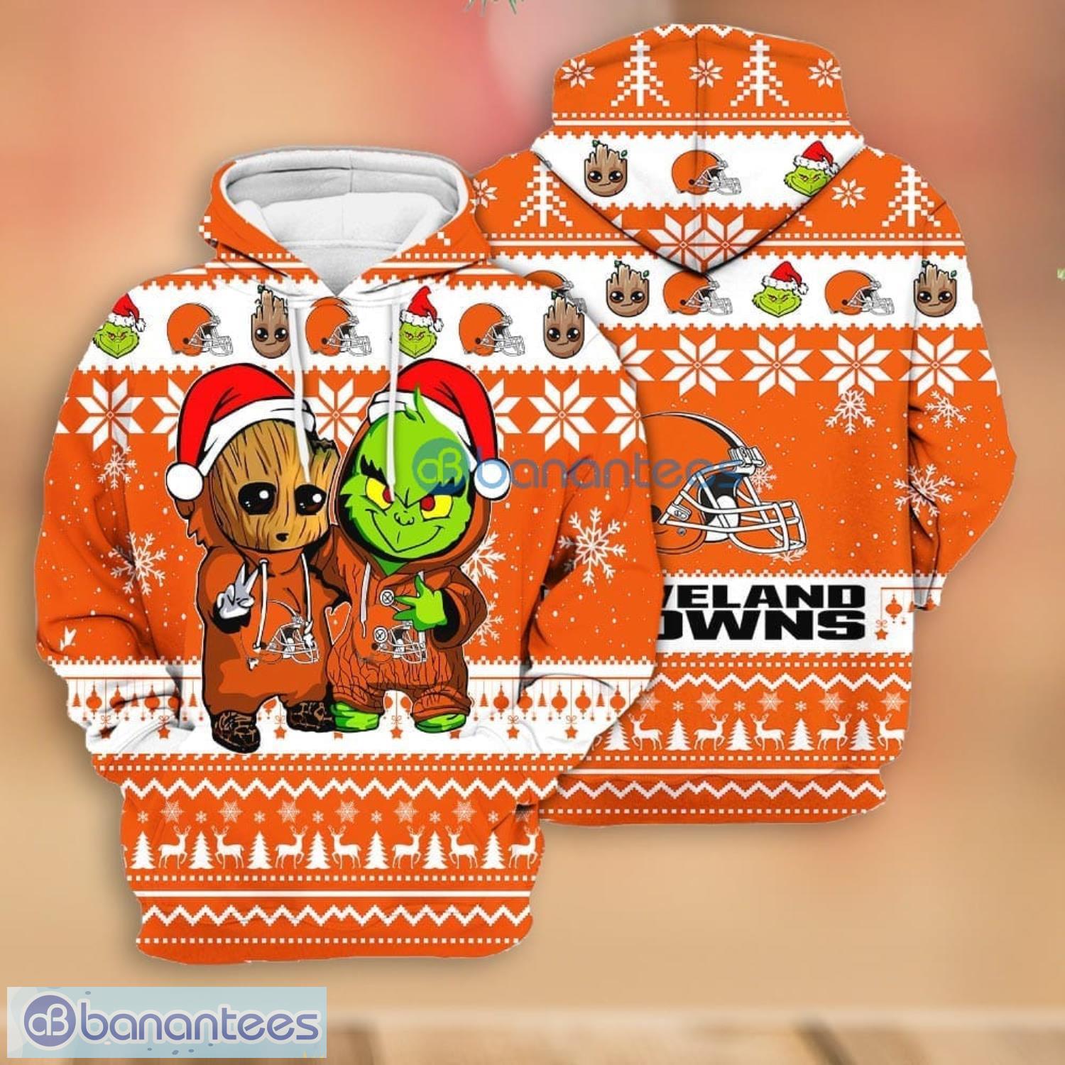 Cleveland Browns Cute Baby Yoda Star Wars 3D Ugly Christmas Sweater Unisex  Men and Women Christmas Gift - Banantees