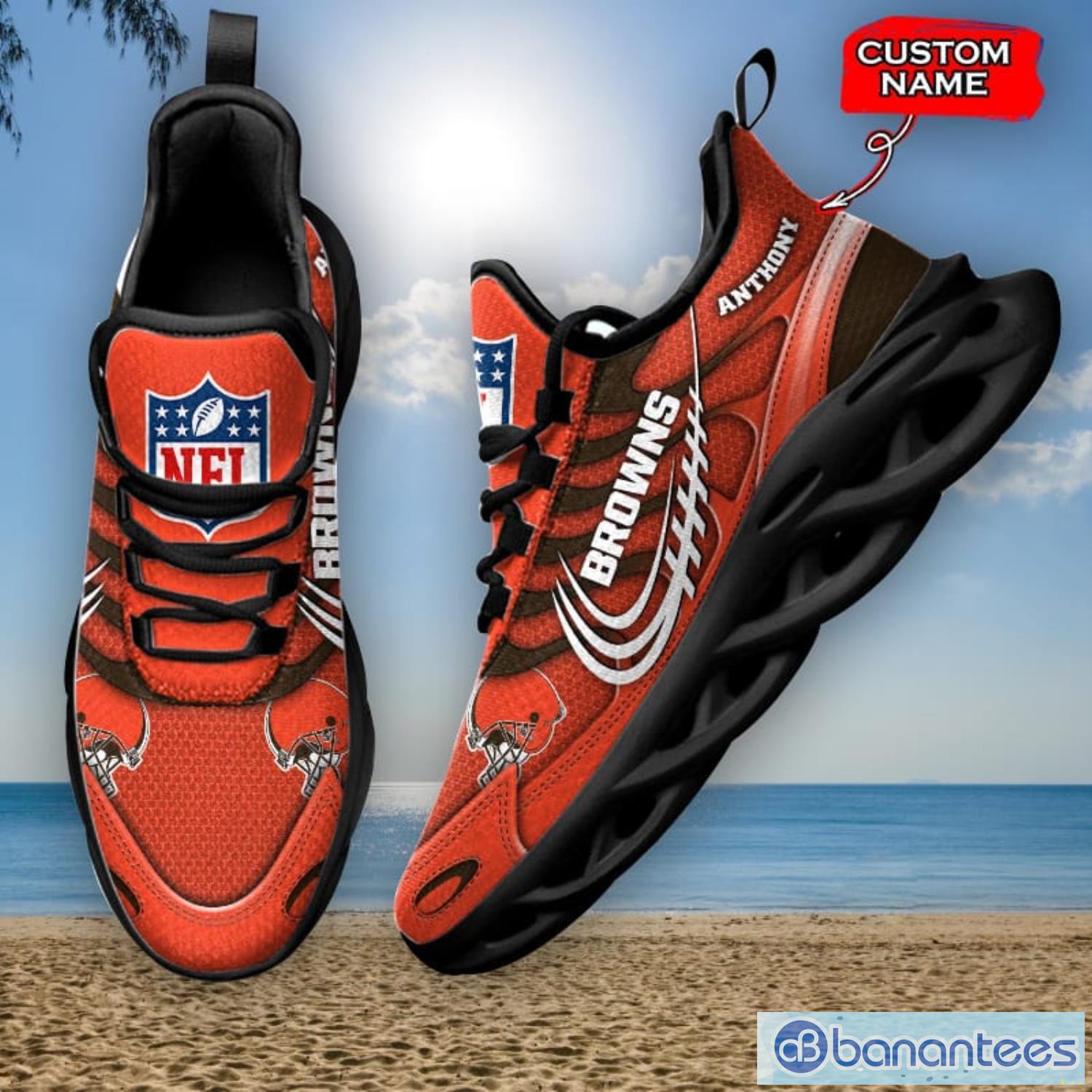 NFL Cleveland Browns Brown Orange Max Soul Sneakers Sport Shoes - T-shirts  Low Price