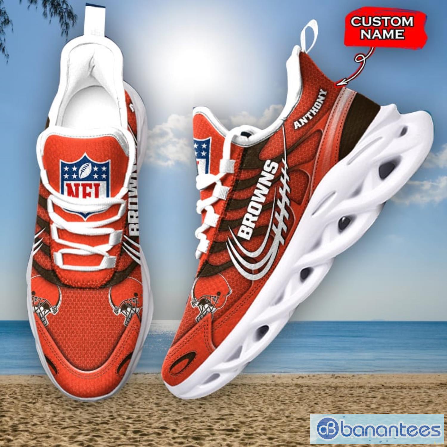 NFL Cleveland Browns Brown Orange Max Soul Sneakers Sport Shoes - T-shirts  Low Price