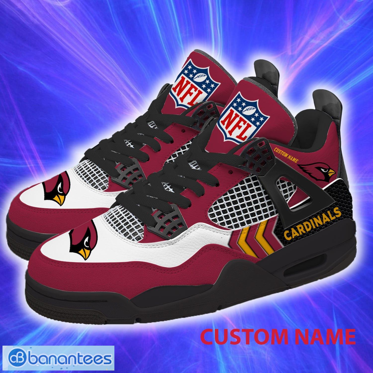 Custom Name Arizona Cardinals NFL Air Jordan 4 Sneakers For Men And Women Unisex Running Shoes - Custom Name Arizona Cardinals NFL Cruise Air Jordan 4 Unisex Sneakers Running For Men And Women Gift