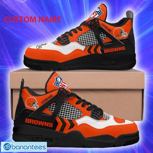 Custom Name Cleveland Browns NFL Air Jordan 4 Sneakers For Men And Women Unisex Running Shoes - Custom Name Cleveland Browns NFL New Air Jordan 4 Unisex Sneakers Running For Men And Women Gift