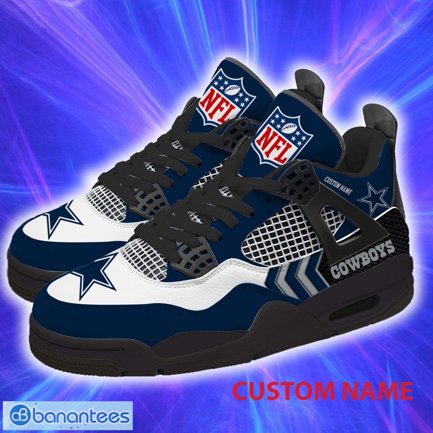 Custom Name Dallas Cowboys NFL Air Jordan 4 Sneakers For Men And Women Unisex Running Shoes - Custom Name Dallas Cowboys NFL Collection Air Jordan 4 Unisex Sneakers Running For Men And Women Gift