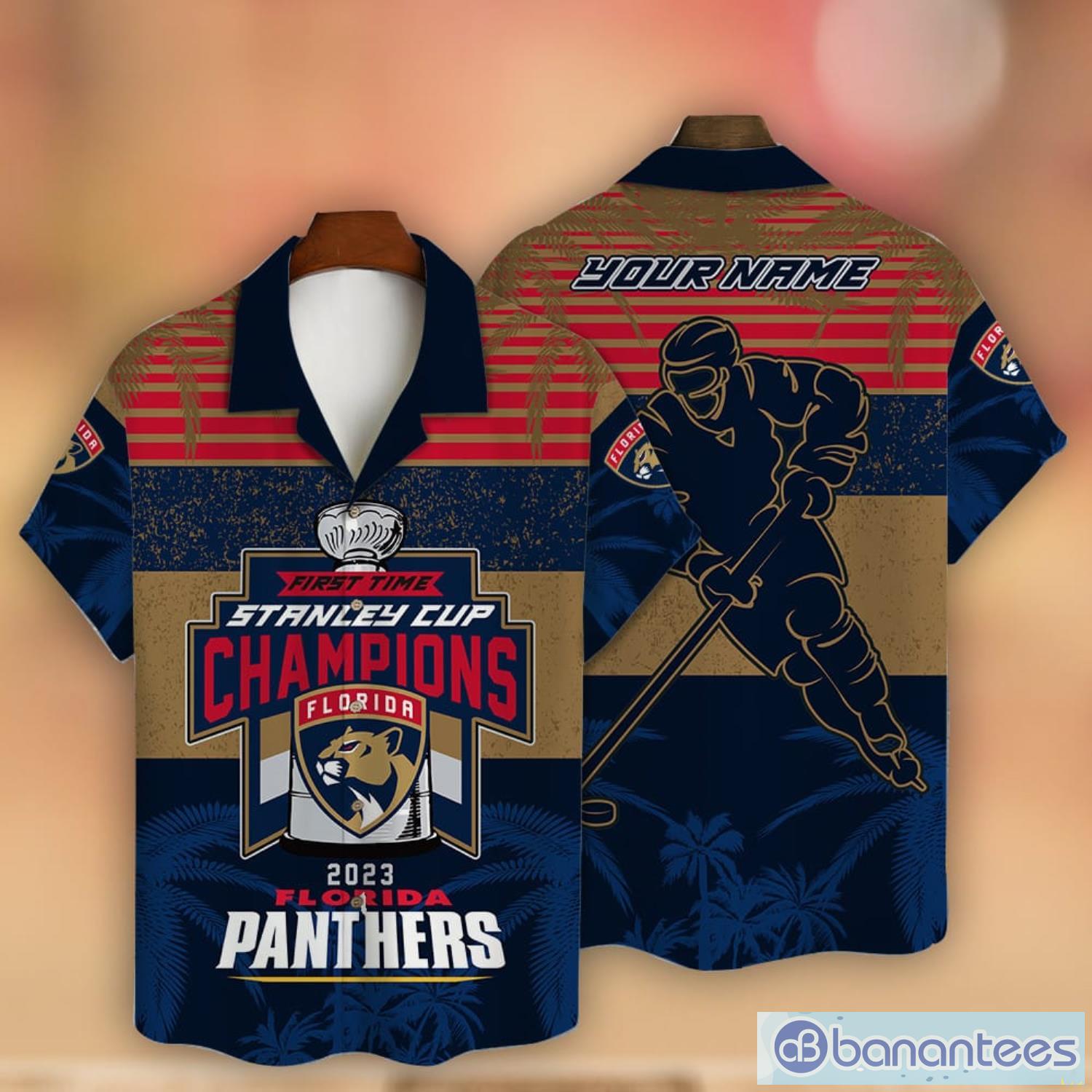 Custom Name Florida Panthers NHL Champions Pattern Hawaiian Shirt New Trend For Fans Product Photo 1