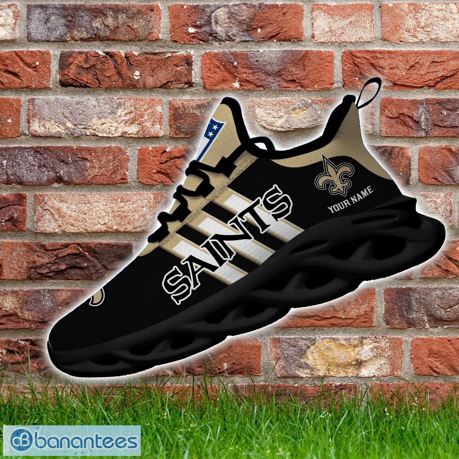 Familycustom Gifts, New Orleans Saints Custom Personalized Max Soul Sneakers Running Sport Shoes for Men Women, Women's Sneakers Black / US10 (EU41)