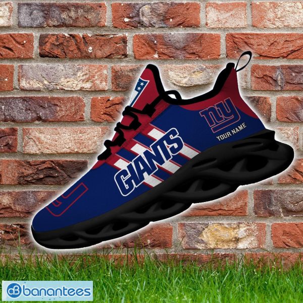 Custom Name New York Giants Running Sneakers Striped Style Max Soul Shoes For Fans Product Photo 3