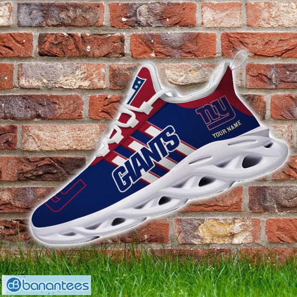 Custom Name New York Giants Running Sneakers Striped Style Max Soul Shoes For Fans Product Photo 4