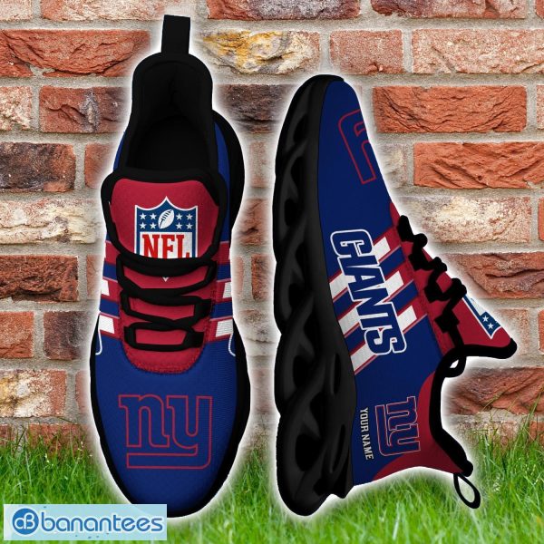 Custom Name New York Giants Running Sneakers Striped Style Max Soul Shoes For Fans Product Photo 5