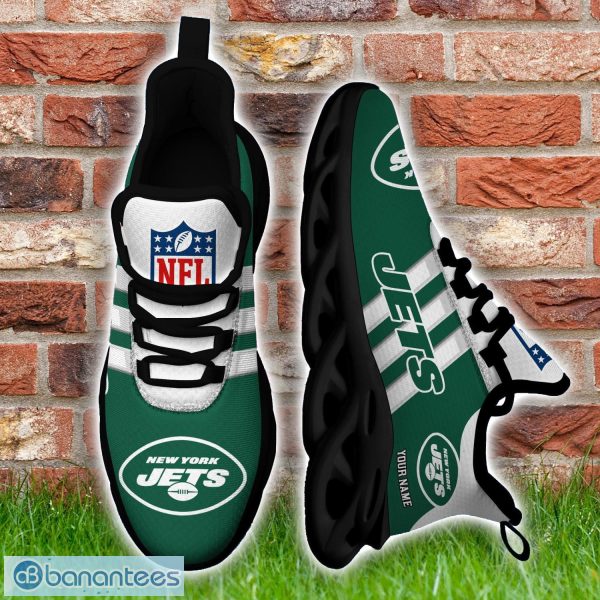Custom Name New York Jets Running Sneakers Striped Style Max Soul Shoes Product Photo 5