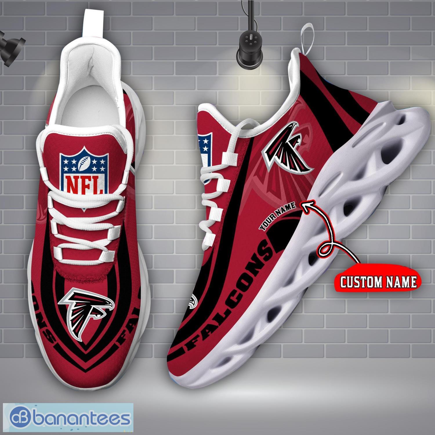 Custom Name Atlanta Falcons Logo Air Cushion Sports Shoes Perfect Gift For  NFL Fans - Banantees