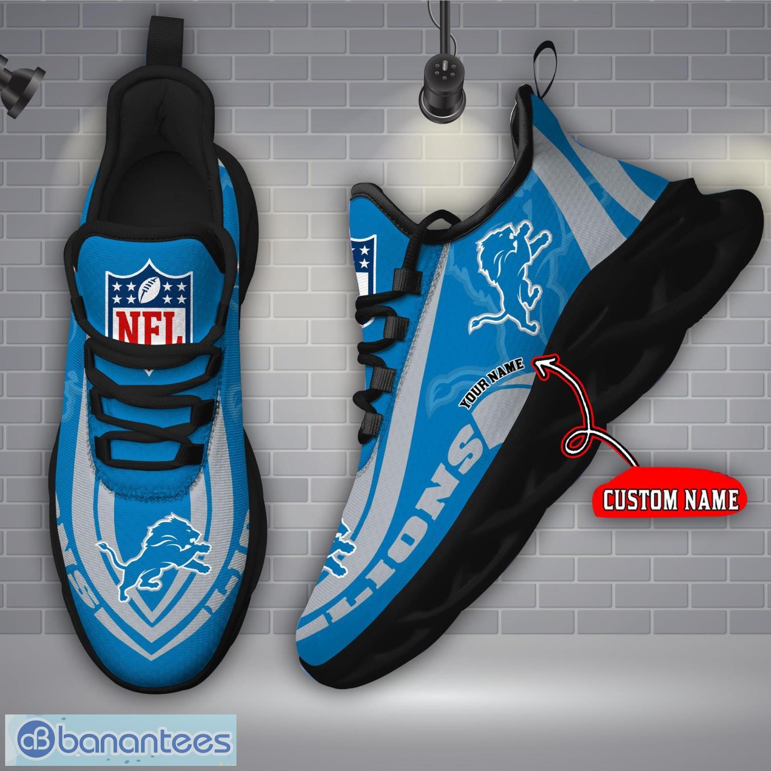 Custom Name Detroit Lions Custom Name And Number Air Jordan 13 Shoes For  Men And Women - Banantees