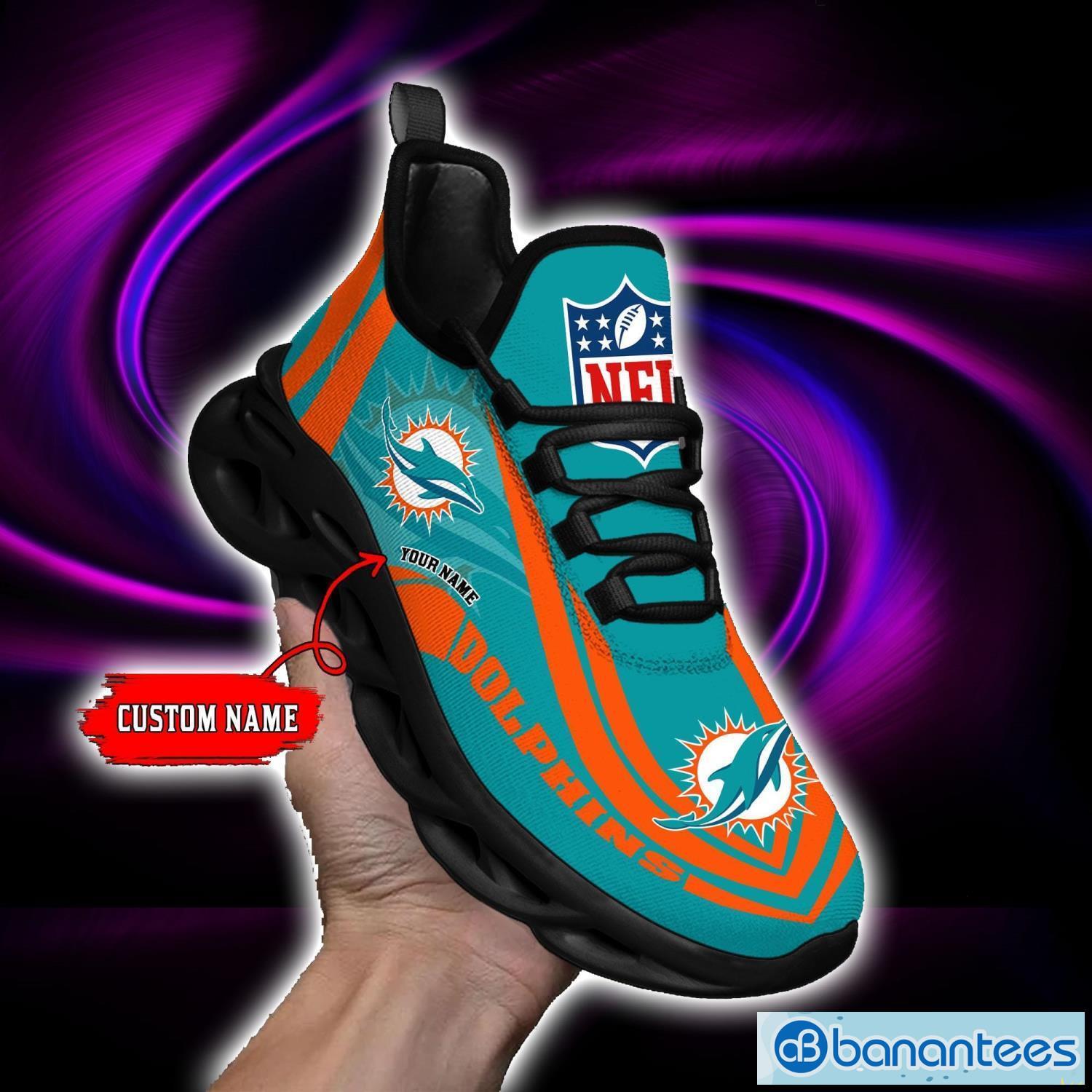 Custom Name NFL Teams Miami Dolphins Max Soul Shoes Special Gift -  YesItCustom