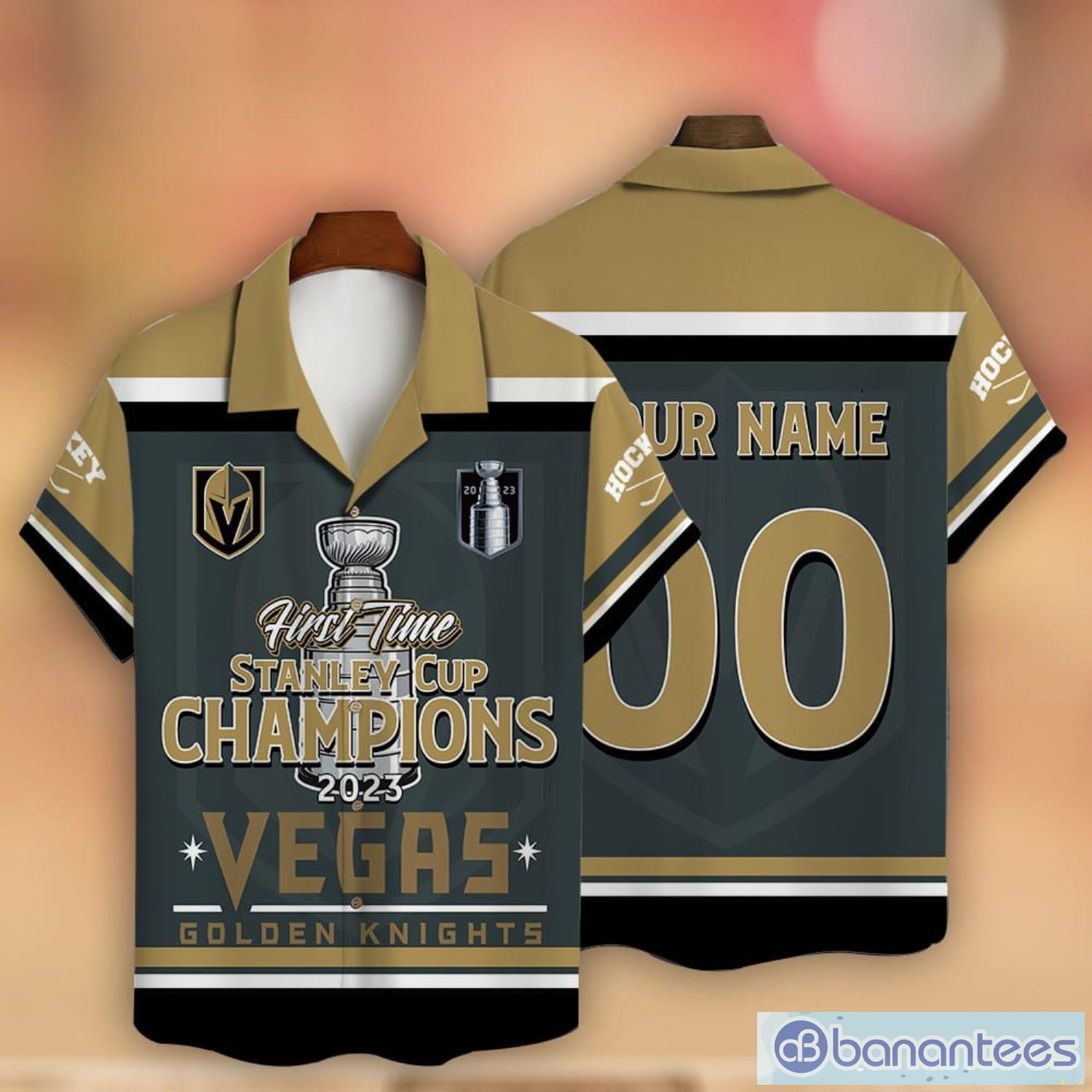 Custom Name Number Vegas Golden Knights First Time Hawaiian Shirt New Trend For Fans Product Photo 1