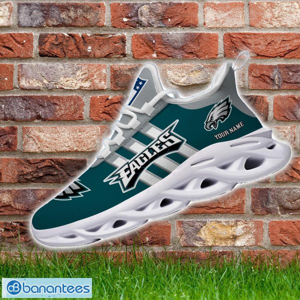 Custom Name Philadelphia Eagles Running Sneakers Striped Style Max Soul Shoes For Fans Product Photo 4
