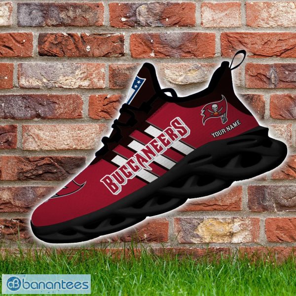 Custom Name Tampa Bay Buccaneers Running Sneakers Striped Style Max Soul Shoes Product Photo 3