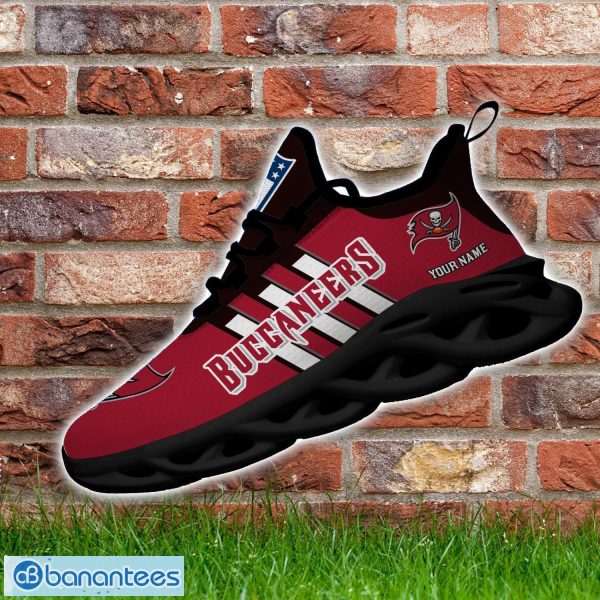Custom Name Tampa Bay Buccaneers Running Sneakers Striped Style Max Soul Shoes For Fans Product Photo 3