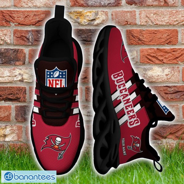 Custom Name Tampa Bay Buccaneers Running Sneakers Striped Style Max Soul Shoes For Fans Product Photo 5