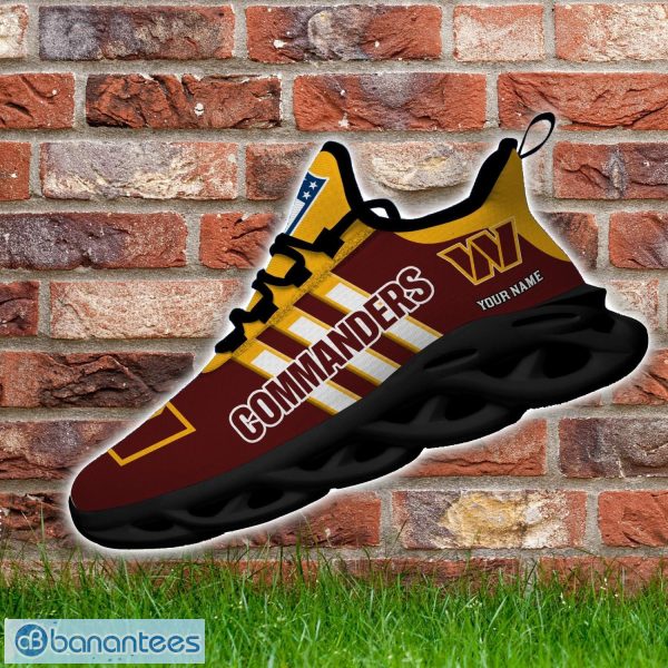 Custom Name Washington Football Running Sneakers Striped Style Max Soul Shoes Product Photo 3