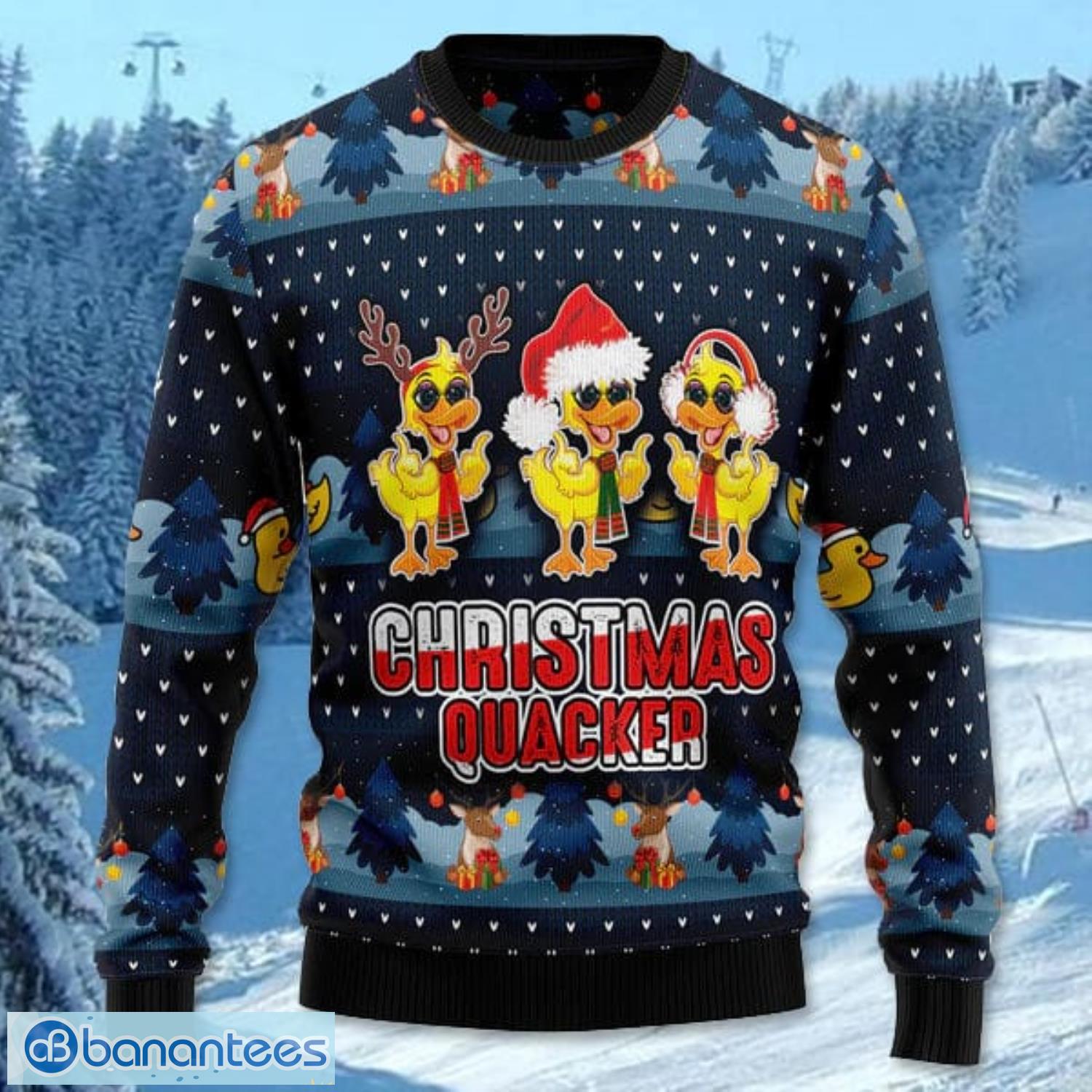 cute duck quacker all over printed 3d ugly christmas sweater noel men and women gift 1 image Cute Duck Quacker All Over Printed 3D Ugly Christmas Sweater Noel Men And Women Gift Product Photo 2