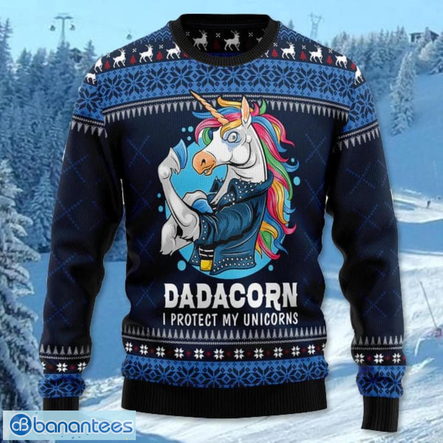 dadacorn protector of my unicorns all over printed 3d ugly christmas sweater noel men and women gift 1 image Dadacorn Protector Of My Unicorns All Over Printed 3D Ugly Christmas Sweater Noel Men And Women Gift Product Photo 2