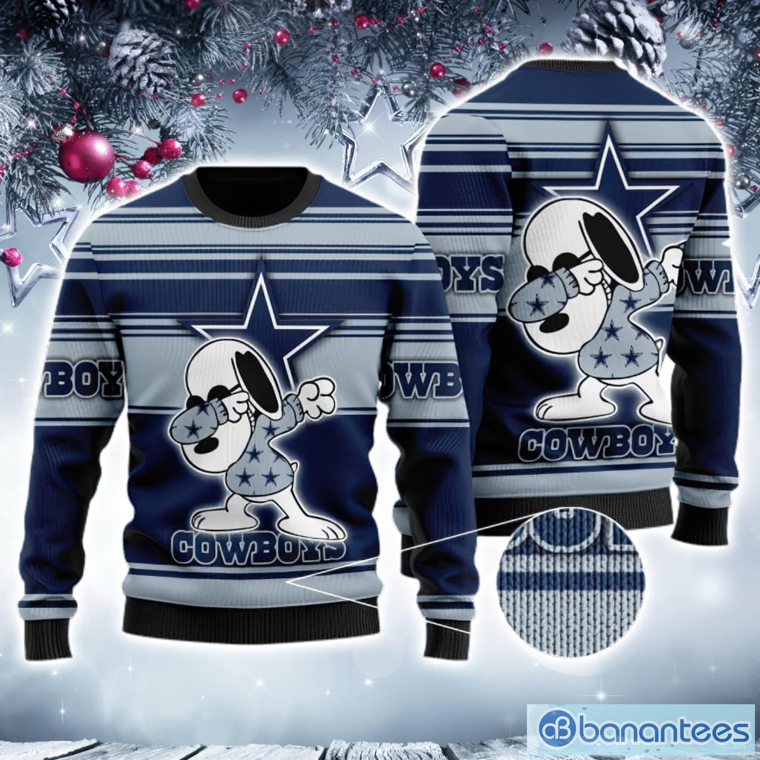 NFL Dallas Cowboys Custom Name And Number For Sport Fans Ugly Christmas  Sweater - Banantees