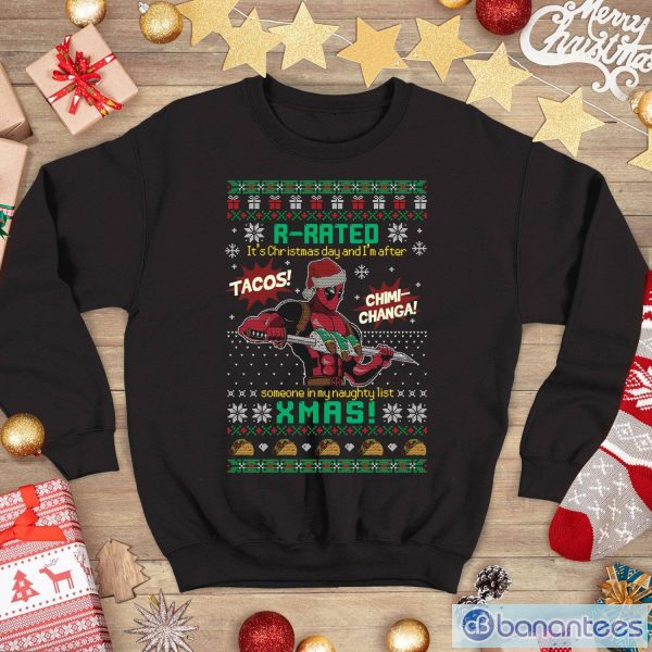 Deadpool Sweatshirt Deadpool R-Rated Christmas Sweatshirt Product Photo 1