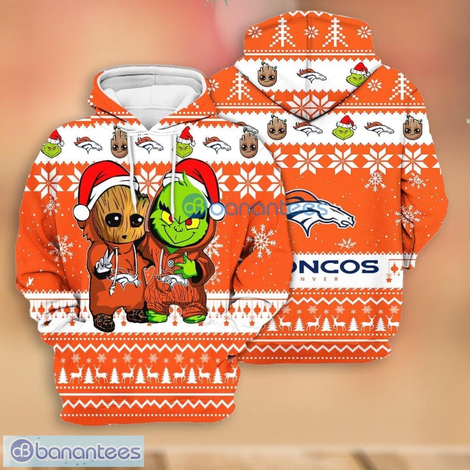 Denver Broncos Funny Grinch Ugly Christmas Sweater - Banantees