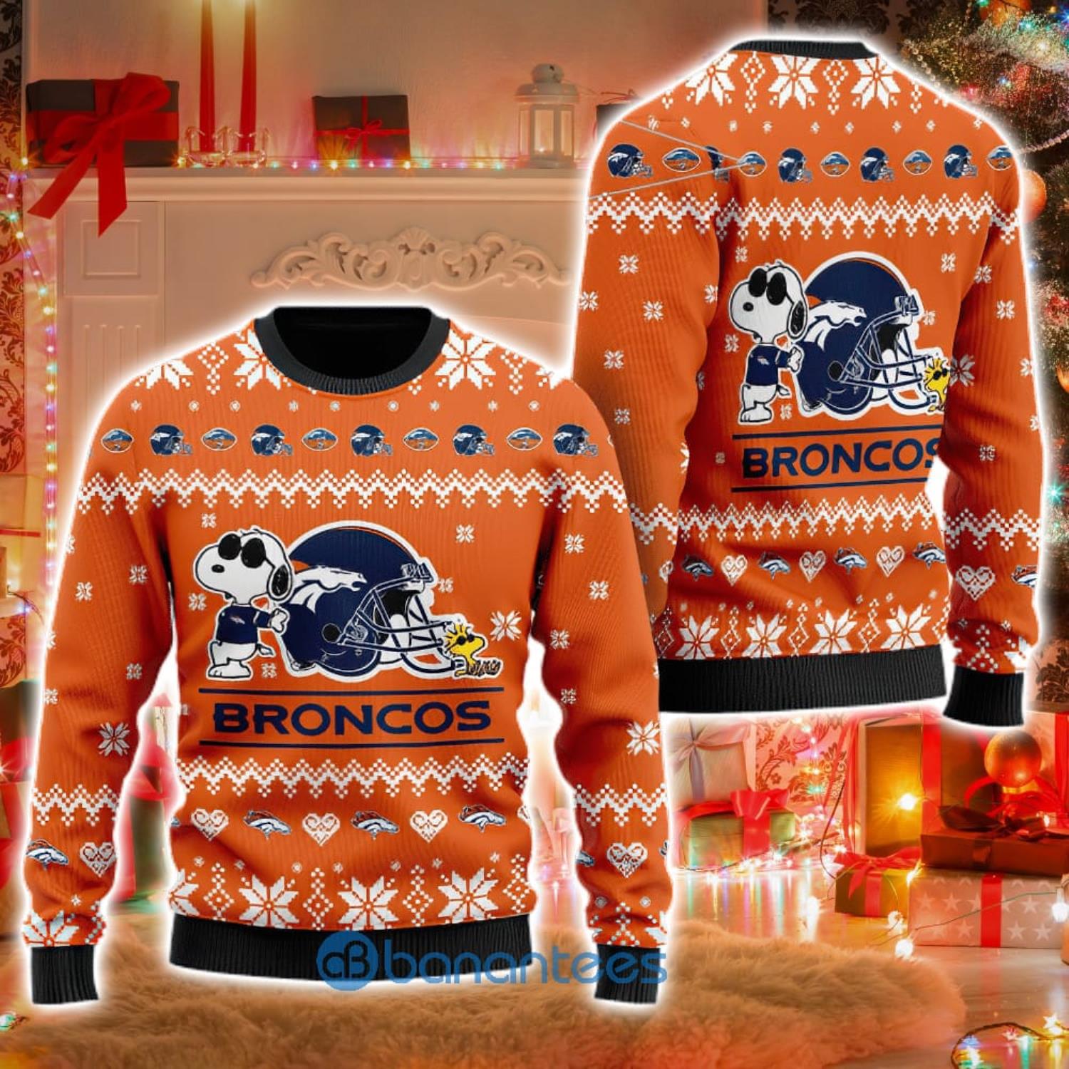 Denver Broncos Cute Snoopy Football Helmet Ugly Christmas Sweater Cute  Christmas Gift - Banantees