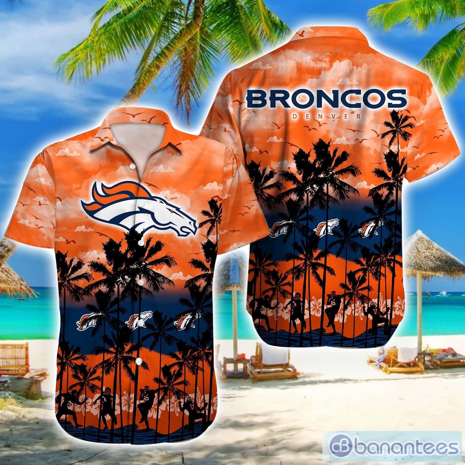 NFL Denver Broncos Orange Navy Blue Hawaiian Shirt –