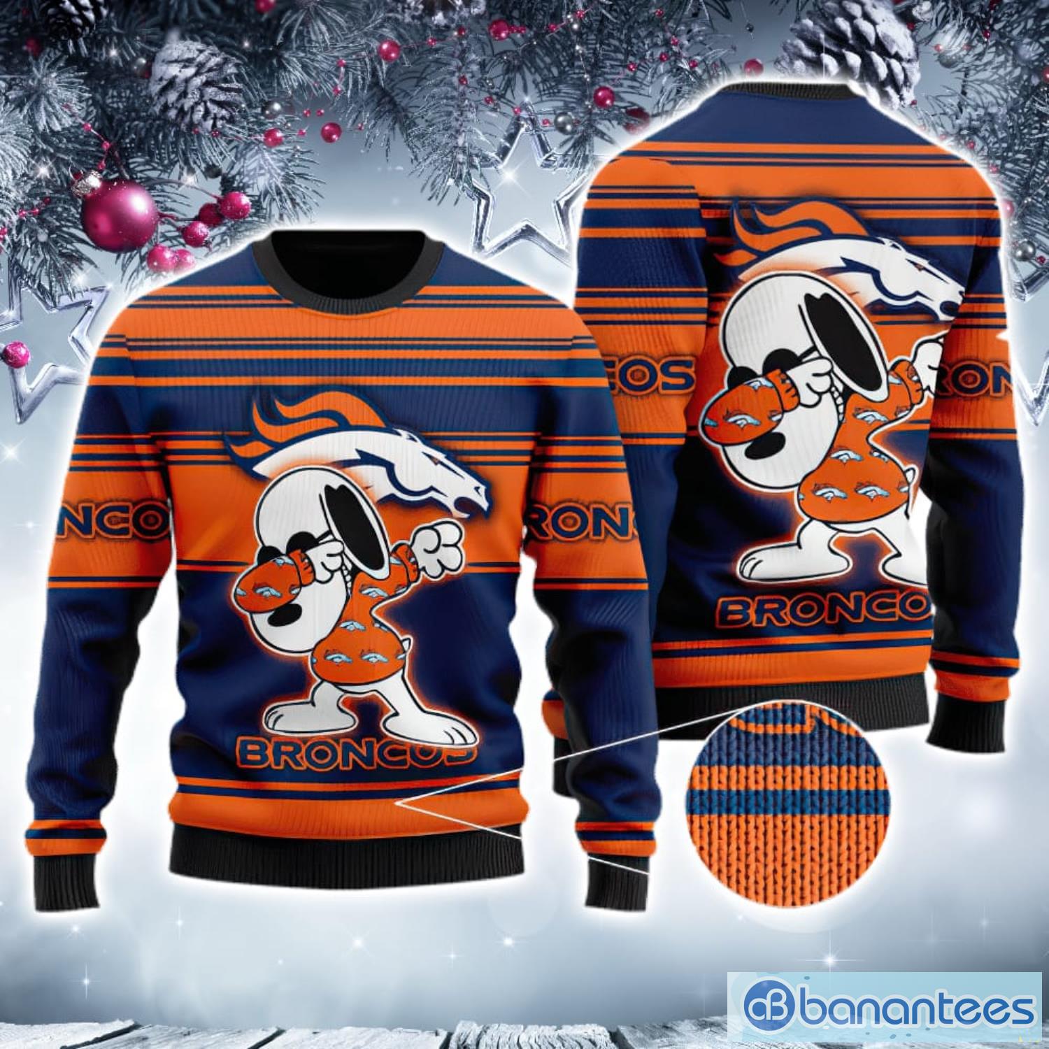 Denver Broncos Snoopy 3D Ugly Christmas Sweater Christmas Gift For Sport  Fans For Fans - Banantees