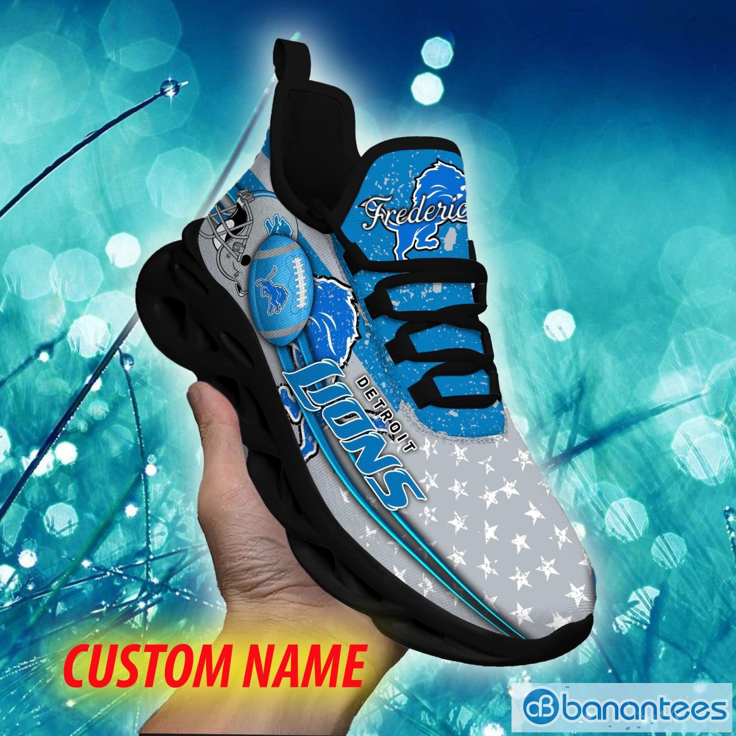 Detroit Lions NFL Max Soul Shoes Custom Name Sneakers For Men And Women