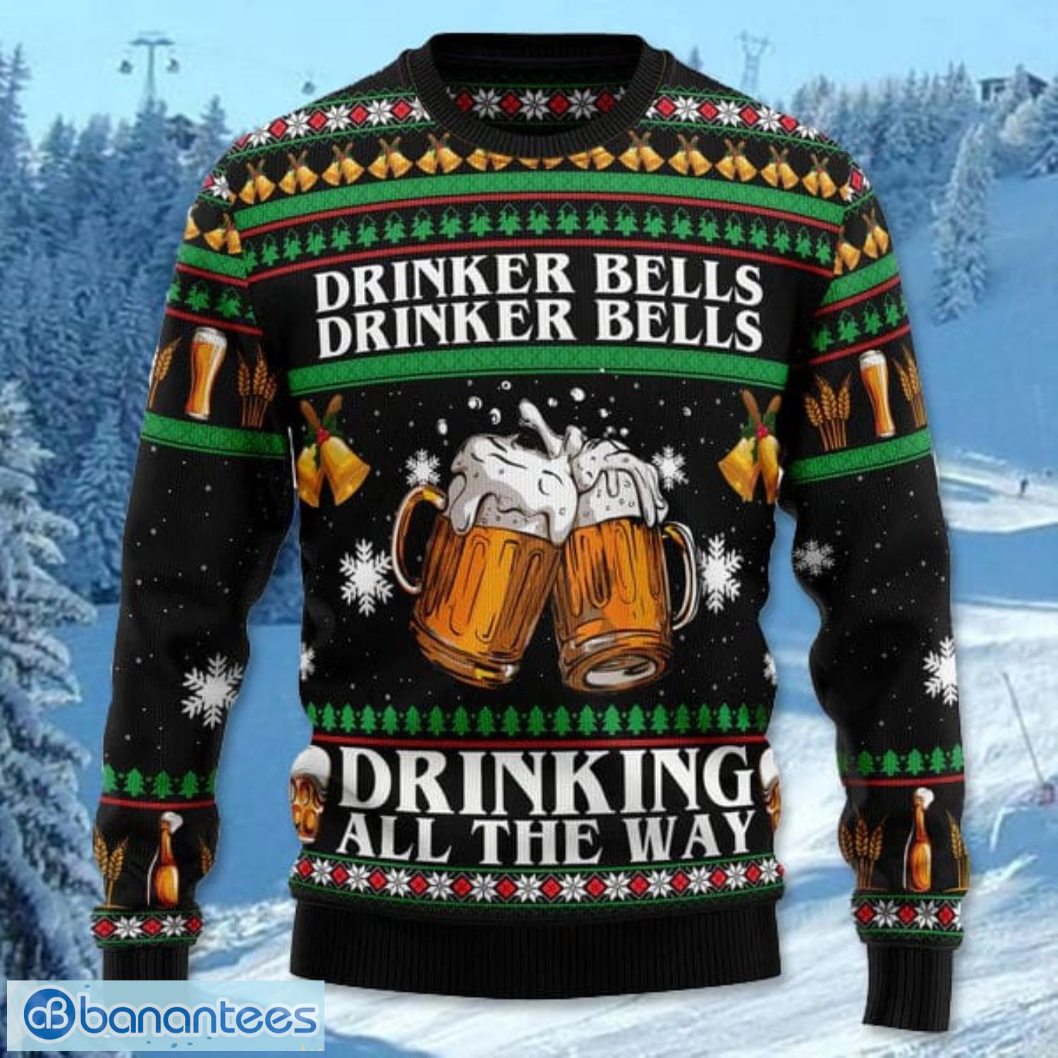 drinker bell all over printed 3d ugly christmas sweater noel men and women gift 1 image Drinker Bell All Over Printed 3D Ugly Christmas Sweater Noel Men And Women Gift Product Photo 2