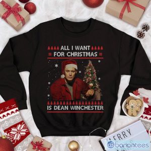 Supernatural Supernatural Christmas Sweatshirt All I Want For Christmas Is Dean Winchester Ugly Christmas Sweater Product Photo 1