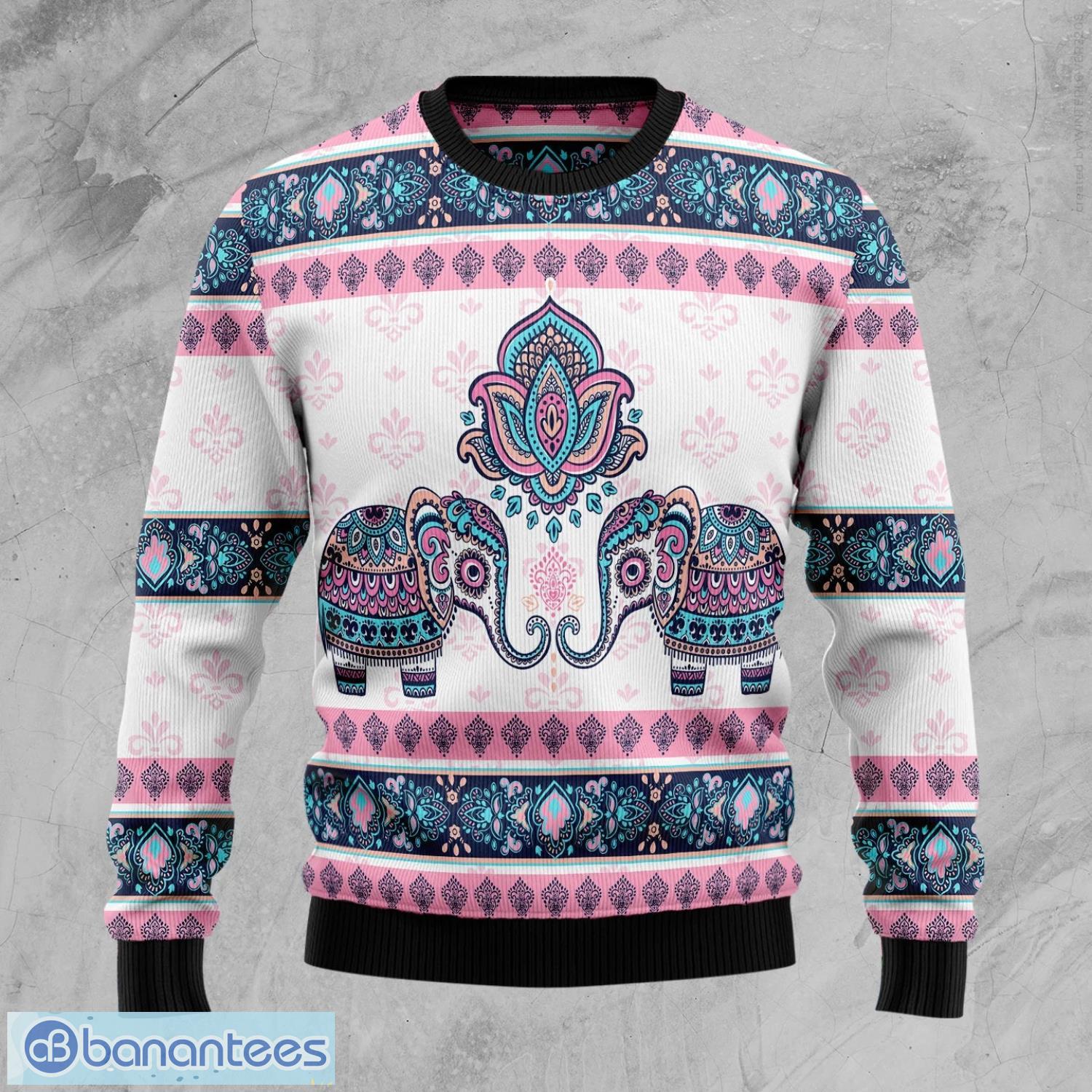 elephant mandala christmas gift ugly christmas sweater xmas holiday 1 image Elephant Mandala Christmas Gift Ugly Christmas Sweater Xmas Holiday Product Photo 2
