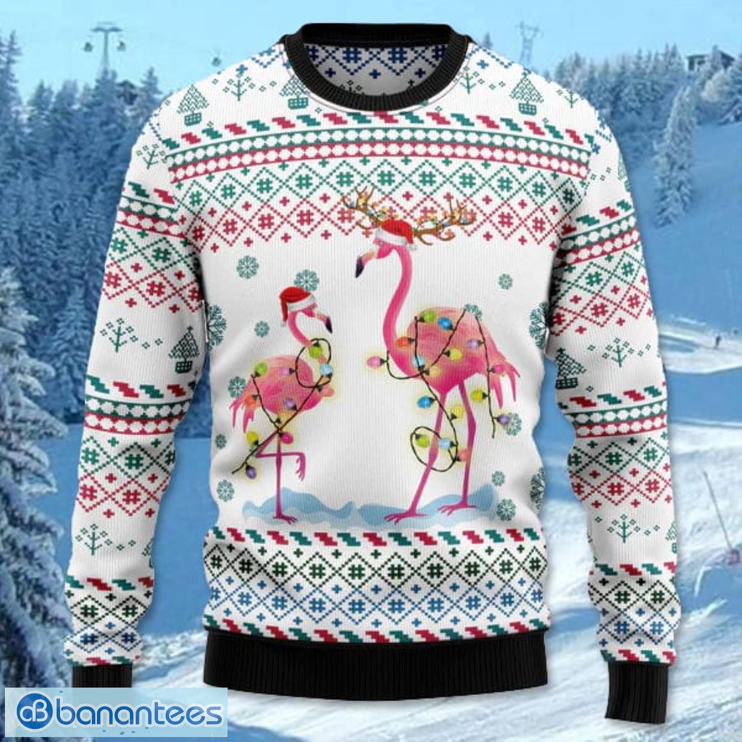 flamingo christmas reunion all over printed 3d ugly christmas sweater noel men and women gift 1 image Flamingo Christmas Reunion All Over Printed 3D Ugly Christmas Sweater Noel Men And Women Gift Product Photo 2