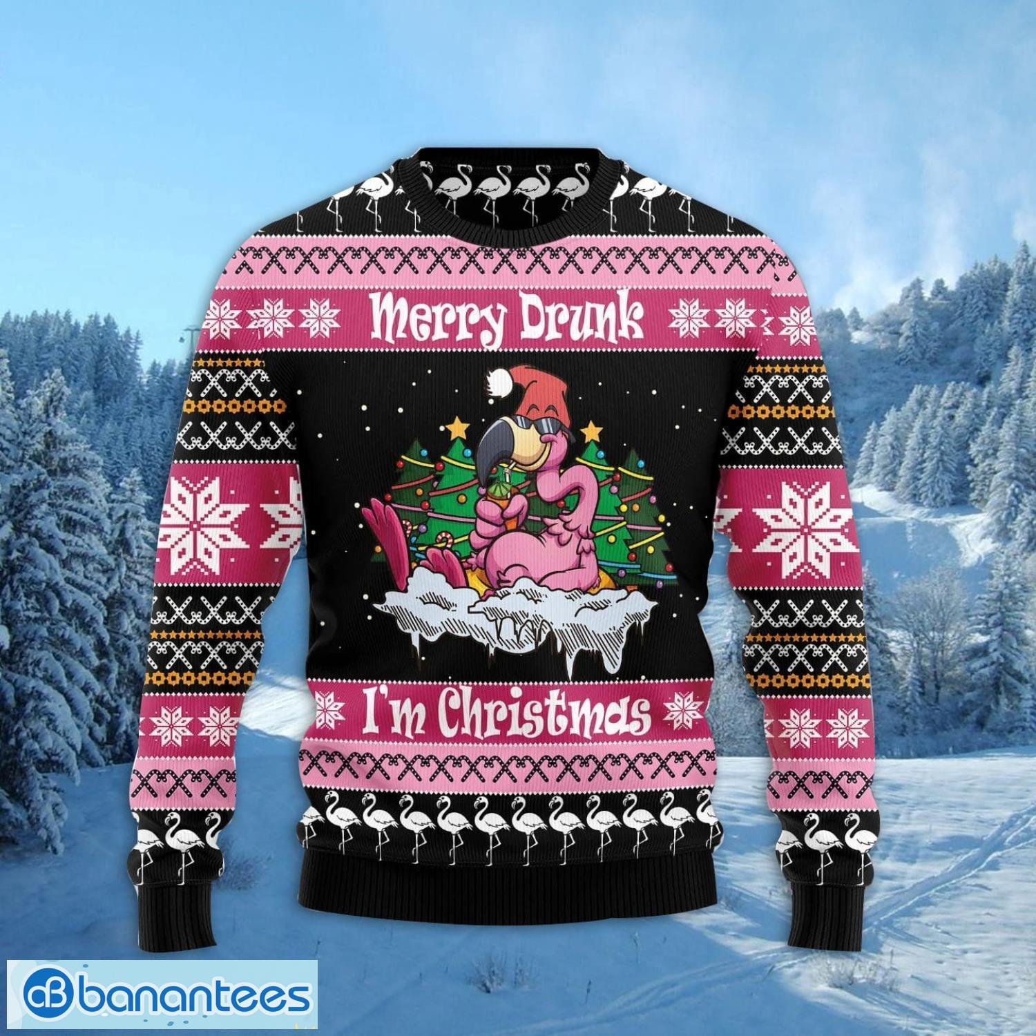flamingo drunk christmas christmas gift ugly christmas sweater xmas holiday 1 image Flamingo Drunk Christmas Christmas Gift Ugly Christmas Sweater Xmas Holiday Product Photo 2