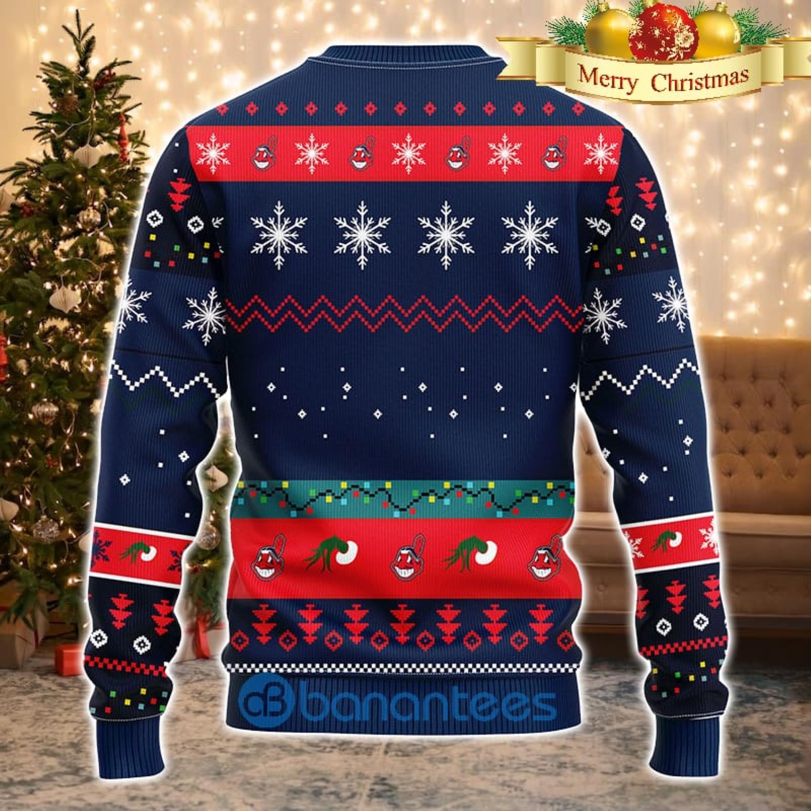 MLB Cleveland Indians Grinch Ugly Christmas Sweater - The Clothes